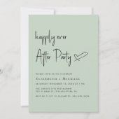 Gelukkig ooit na de party salie bruiloft receptie kaart (Voorkant)