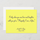 Gelukkig ooit na de reactiekaart uitnodiging briefkaart (Voorkant / Achterkant)