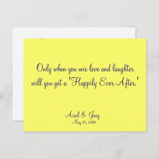 Gelukkig ooit na de reactiekaart uitnodiging briefkaart (Voorkant / Achterkant)