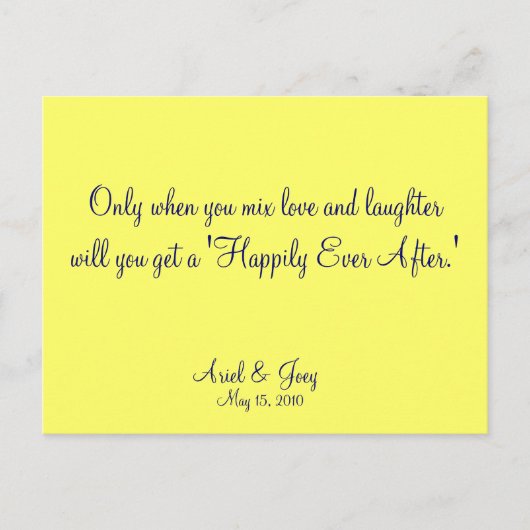 Gelukkig ooit na de reactiekaart uitnodiging briefkaart (Voorkant)