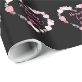 Gelukkig ooit na de roze reuzenhartbruiloft cadeaupapier (Rol Hoek)