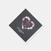 Gelukkig ooit na de roze reuzenhartbruiloft servetten (Hoek)