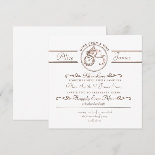 Gelukkig ooit na de uitnodiging van de bruiloft (Voorkant / Achterkant)