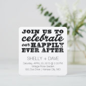 Gelukkig ooit na de uitnodiging van de bruiloft (Staand voorkant)