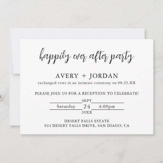 Gelukkig ooit na de uitnodiging van de partijontva (Voorkant)