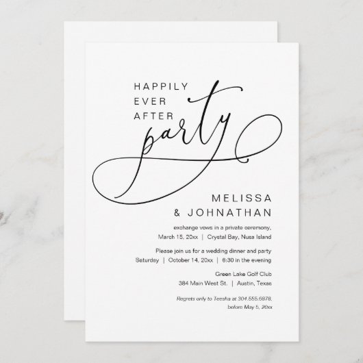 Gelukkig ooit na de uitzending van een weddenschap kaart (Voorkant / Achterkant)