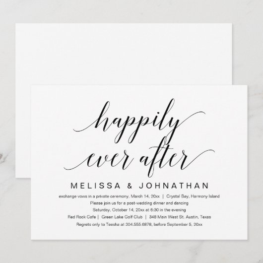 Gelukkig ooit na de uitzending van een weddenschap kaart (Voorkant / Achterkant)