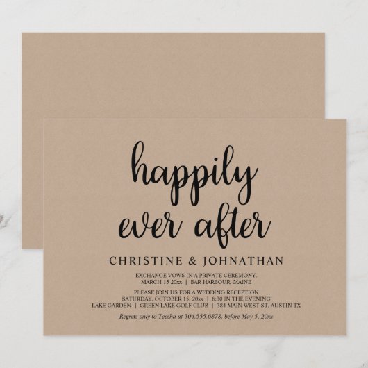 Gelukkig ooit na de uitzending van een weddenschap kaart (Voorkant / Achterkant)