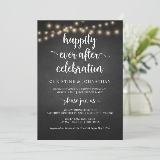 Gelukkig ooit na de viering, Rustic Elopement I Kaart (Staand voorkant)