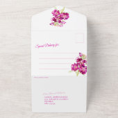 Gelukkig ooit na de waterverf van de bruinkroze vo all in one uitnodiging (Buitenkant)