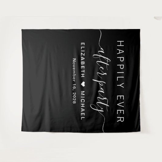 Gelukkig ooit na de zwarte Foto Booth van de Parti Wandkleed (Voorkant (horizontaal))