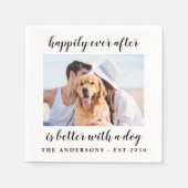 Gelukkig ooit na Dog Photo Pet Wedding Servet (Voorkant)