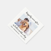 Gelukkig ooit na Dog Photo Pet Wedding Servet (Hoek)