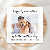 Gelukkig ooit na Dog Photo Pet Wedding Servet