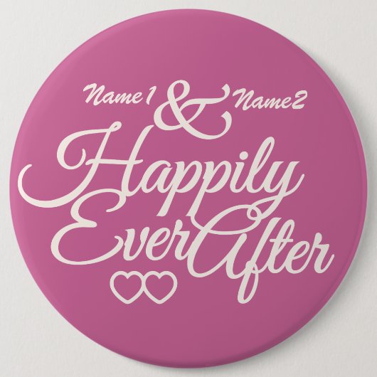 Gelukkig ooit na douaneknoop ronde button 6,0 cm (Voorkant)