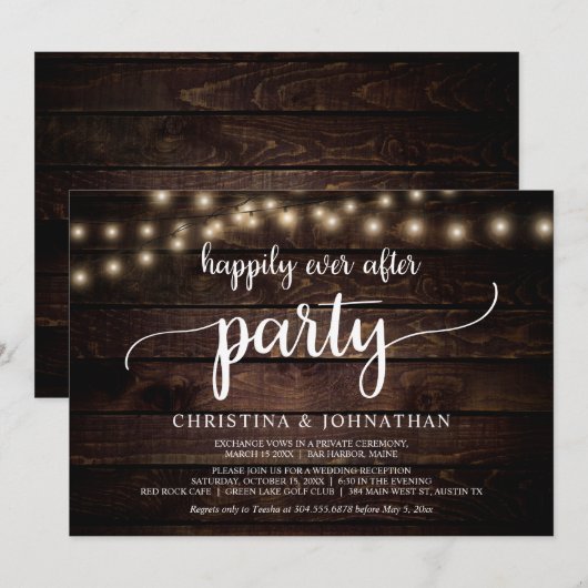 Gelukkig ooit na een feestje, bijtende weddenschap kaart (Voorkant / Achterkant)