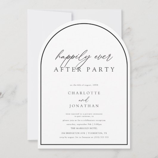 Gelukkig ooit na een feestje Minimal Elopement Wed Kaart (Voorkant)