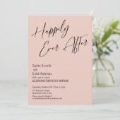 Gelukkig ooit na een moderne elegante blush roze kaart (Staand voorkant)