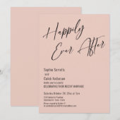 Gelukkig ooit na een moderne elegante blush roze kaart (Voorkant / Achterkant)