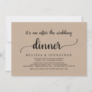 Gelukkig ooit na een rustic Wedding Elopement Dinn Kaart