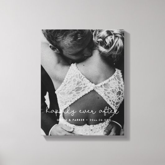 Gelukkig ooit na een schattige foto van een walgel canvas afdruk (Voorkant)