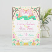 Gelukkig ooit na Eenhoorn bruiloft uitnodiging (Staand voorkant)