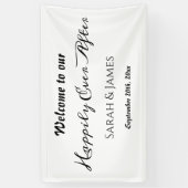 Gelukkig Ooit na Elegant Black & White Wedding Spandoek (Verticaal)