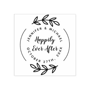 Gelukkig ooit na Elegant Hand Drawn Wedding Rubberstempel