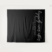 Gelukkig Ooit na Elegant Script Wedding Backdrop Wandkleed (Voorkant (horizontaal))