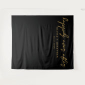 Gelukkig Ooit na Elegant Script Wedding Backdrop Wandkleed (Voorkant (horizontaal))