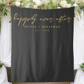 Gelukkig Ooit na Elegant Script Wedding Backdrop Wandkleed