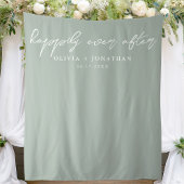 Gelukkig Ooit na Elegant Script Wedding Backdrop Wandkleed