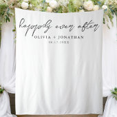 Gelukkig Ooit na Elegant Script Wedding Backdrop Wandkleed