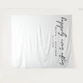 Gelukkig Ooit na Elegant Script Wedding Backdrop Wandkleed (Voorkant (horizontaal))