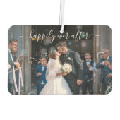 Gelukkig ooit na Elegant Script Wedding Photo Luchtverfrisser (Achterkant)