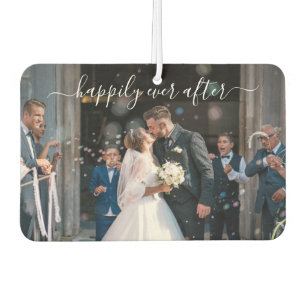 Gelukkig ooit na Elegant Script Wedding Photo Luchtverfrisser
