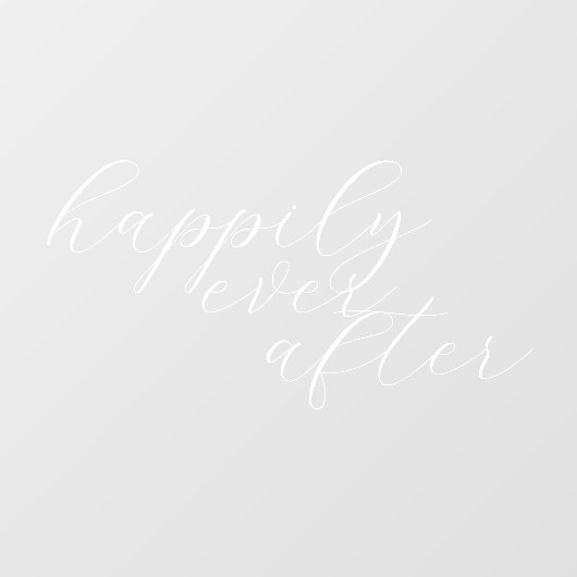 Gelukkig Ooit na Elegant Script Wedding Raamsticker (Vel)
