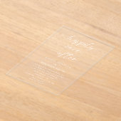 Gelukkig ooit na elegante bruiloft Minimal Simple Acryl Uitnodigingen (Laagn)