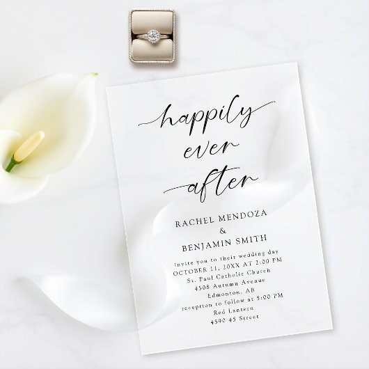 Gelukkig ooit na elegante bruiloft Minimal Simple Acryl Uitnodigingen