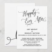 Gelukkig ooit na elegante Calligrafie-ontvangst Kaart (Voorkant / Achterkant)