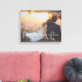 Gelukkig ooit na elegante overlay trouwfoto canvas afdruk (Insitu (Woonkamer))