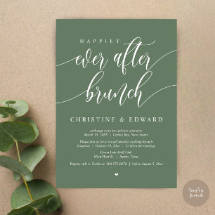 Gelukkig ooit na Elopement Brunch, Sage Green Kaart