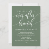 Gelukkig ooit na Elopement Brunch, Sage Green Kaart (Voorkant)