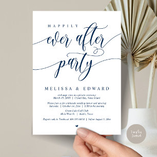 Gelukkig ooit na Elopement Party, Navy Blue Kaart