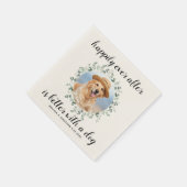 Gelukkig ooit na Eucalyptus aangepaste foto bruilo Servet (Hoek)