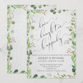 Gelukkig ooit na eucalyptus verlovingsfeest kaart (Voorkant / Achterkant)