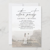 Gelukkig ooit na feest 2 foto bruiloft receptie aankondiging (Voorkant)