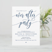 Gelukkig ooit na feest, bruiloft diner dansen kaart (Staand voorkant)