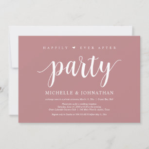 Gelukkig ooit na feest, bruiloft elopement Diner Kaart