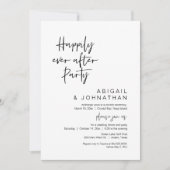 Gelukkig ooit na feest, bruiloft Elopement diner Kaart (Voorkant)